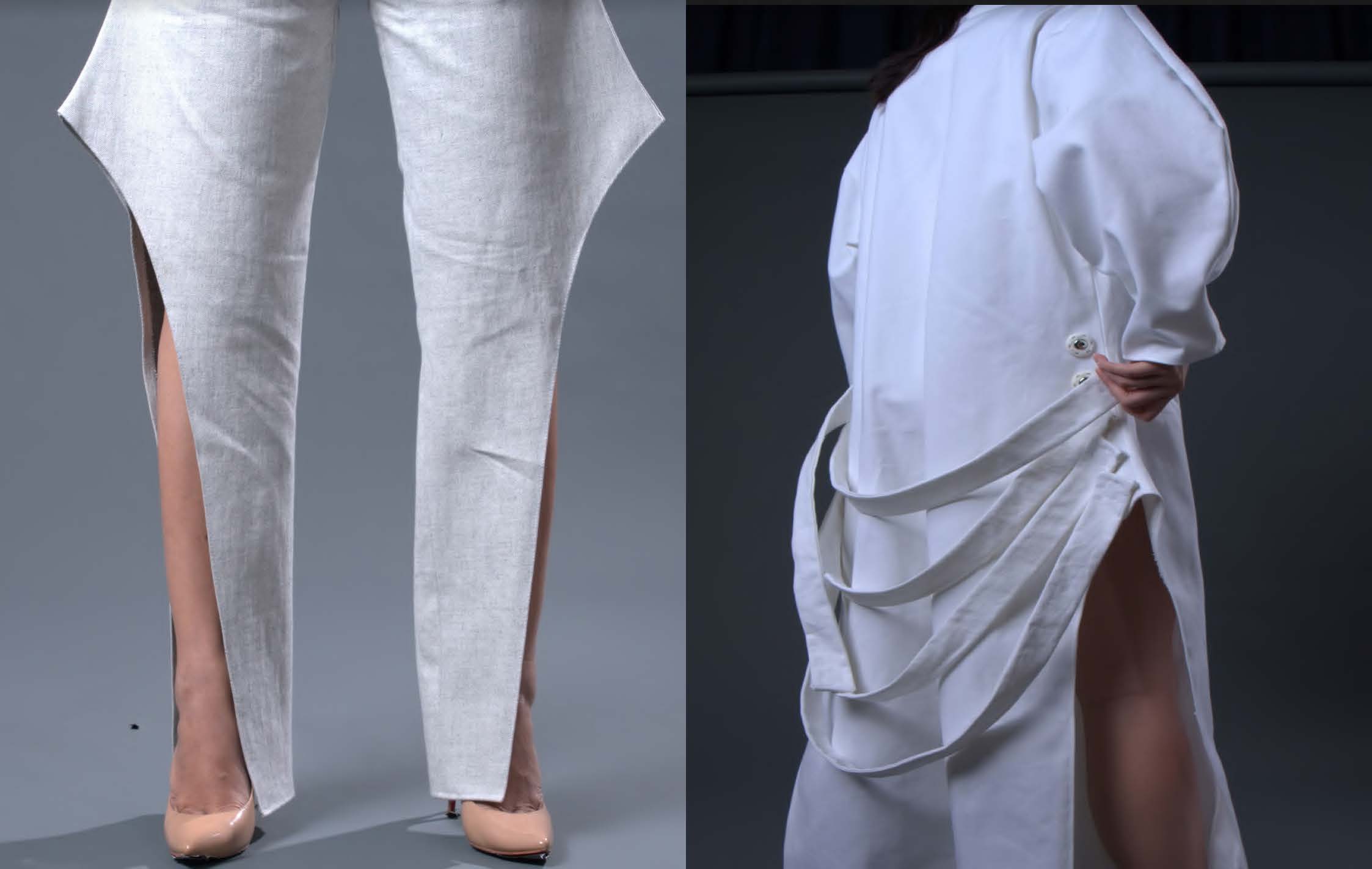 fashion shoot- trouser close up