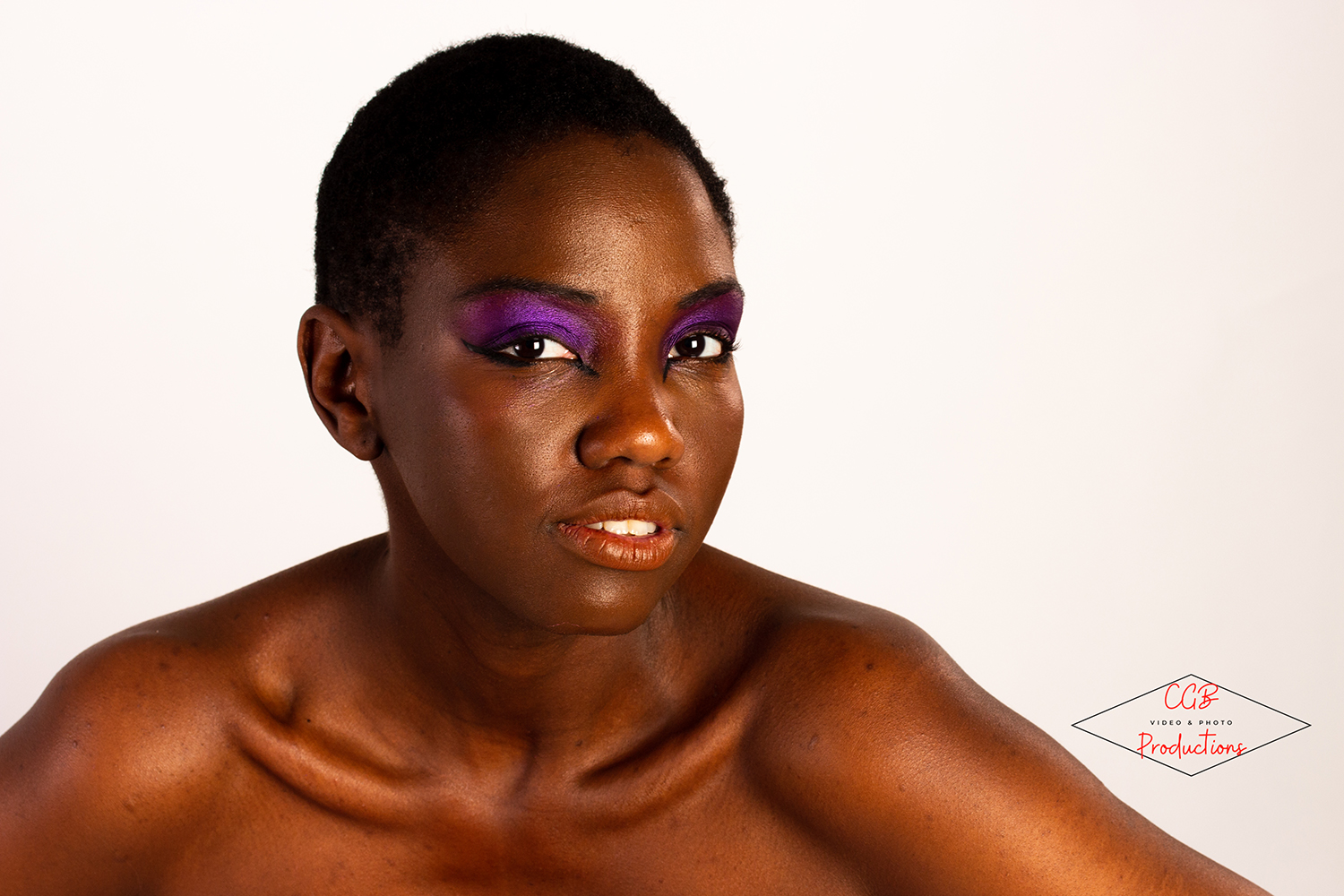 Purple Rain - fashion shoot of a model in make up
