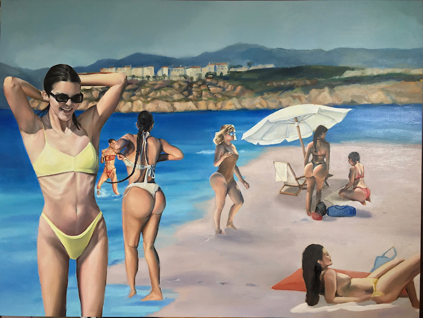 women on beach