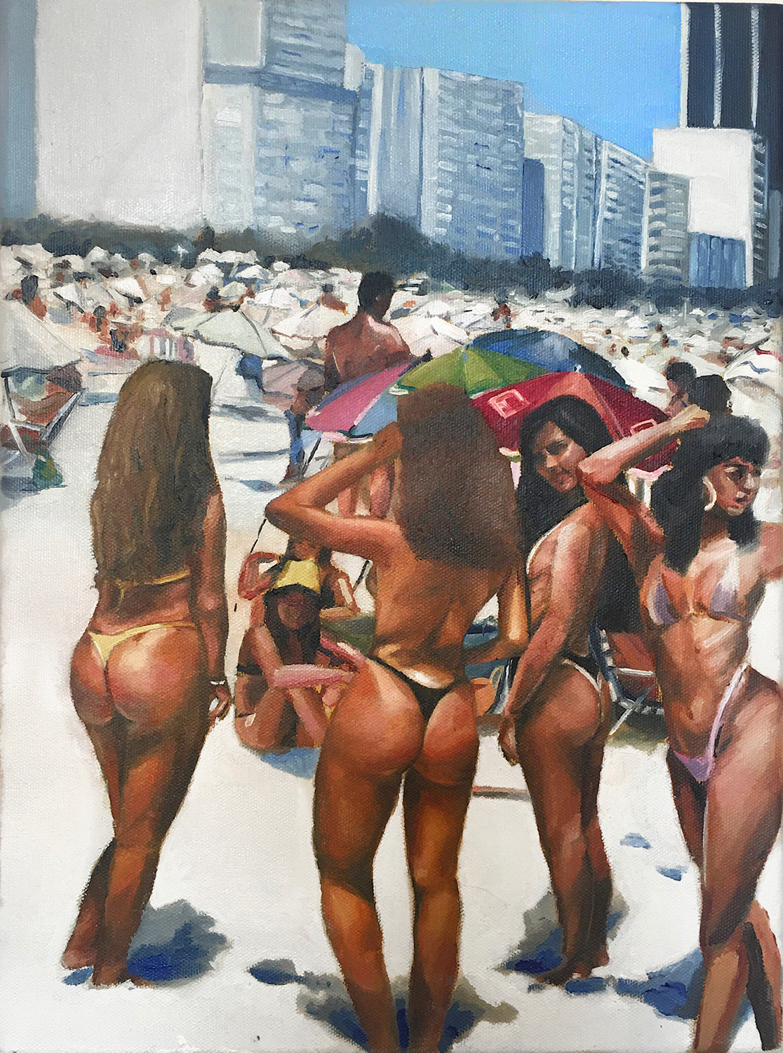 women on beach