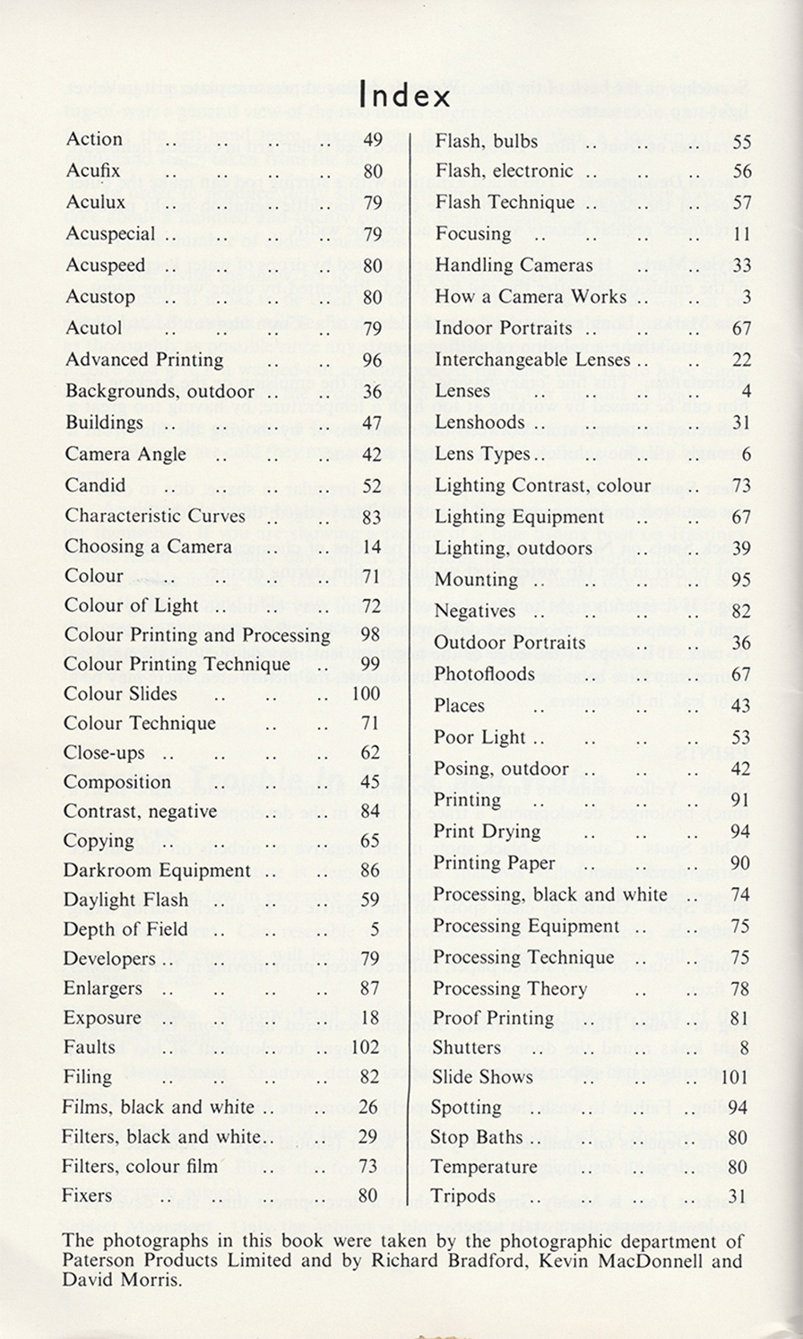 image of an index page