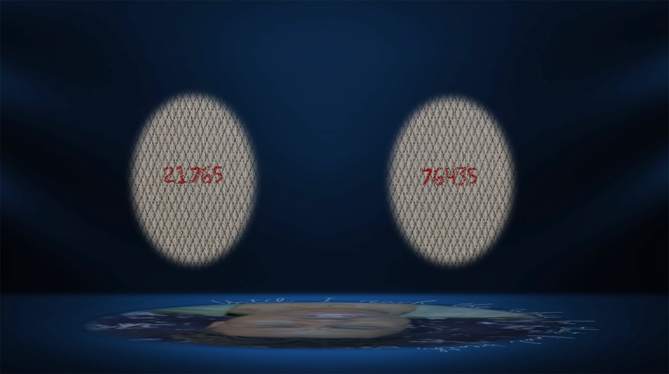 projection of numbers inside ovals