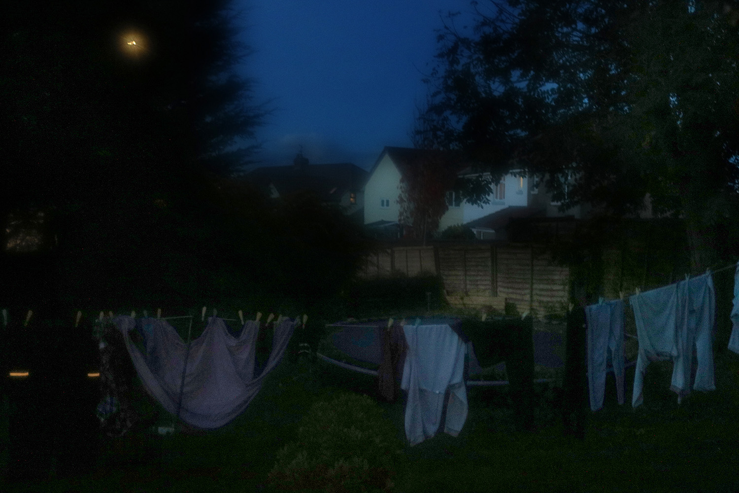 dark picture of clothes line