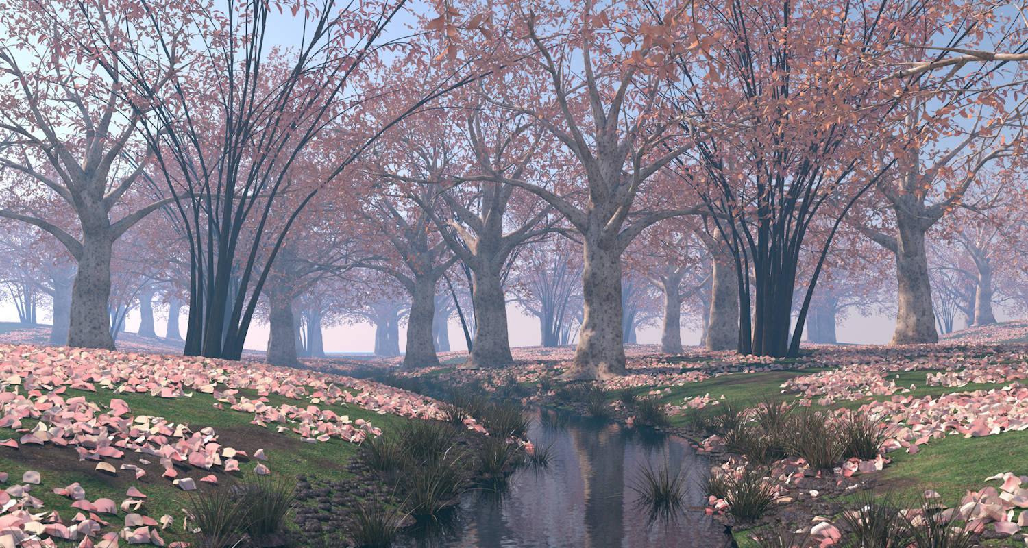 Image os a CGI image of a spring day in the woods