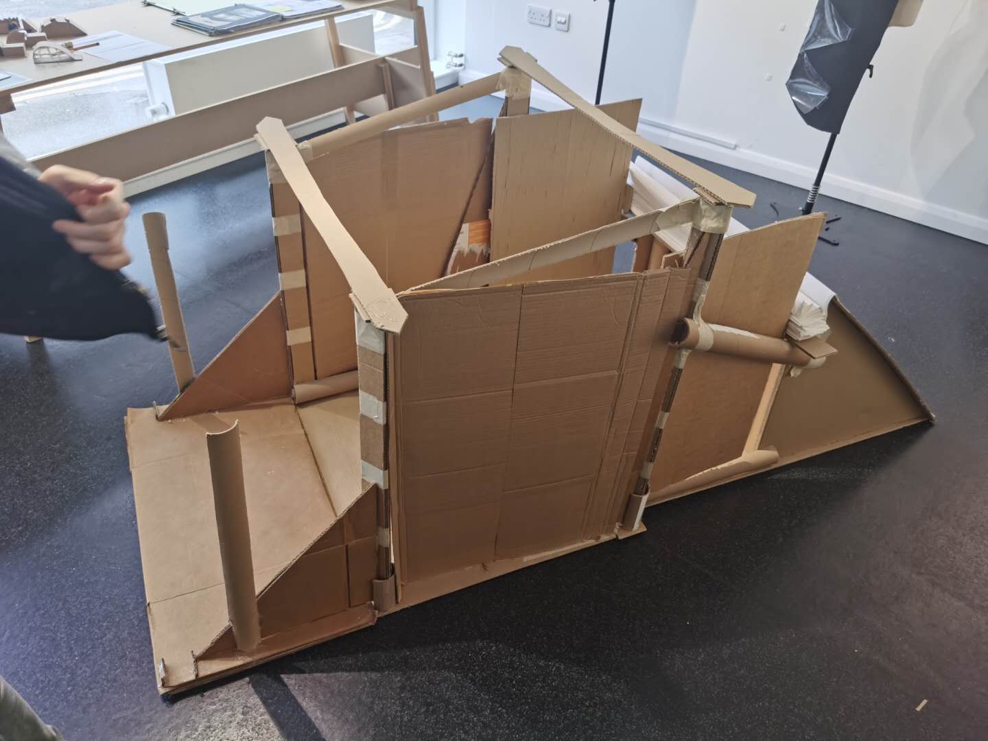 Photo of model made with cardboard
