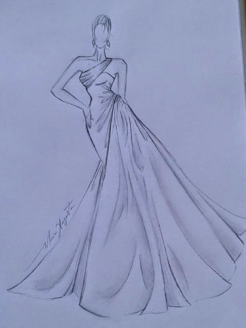 fashion sketch of a dress design