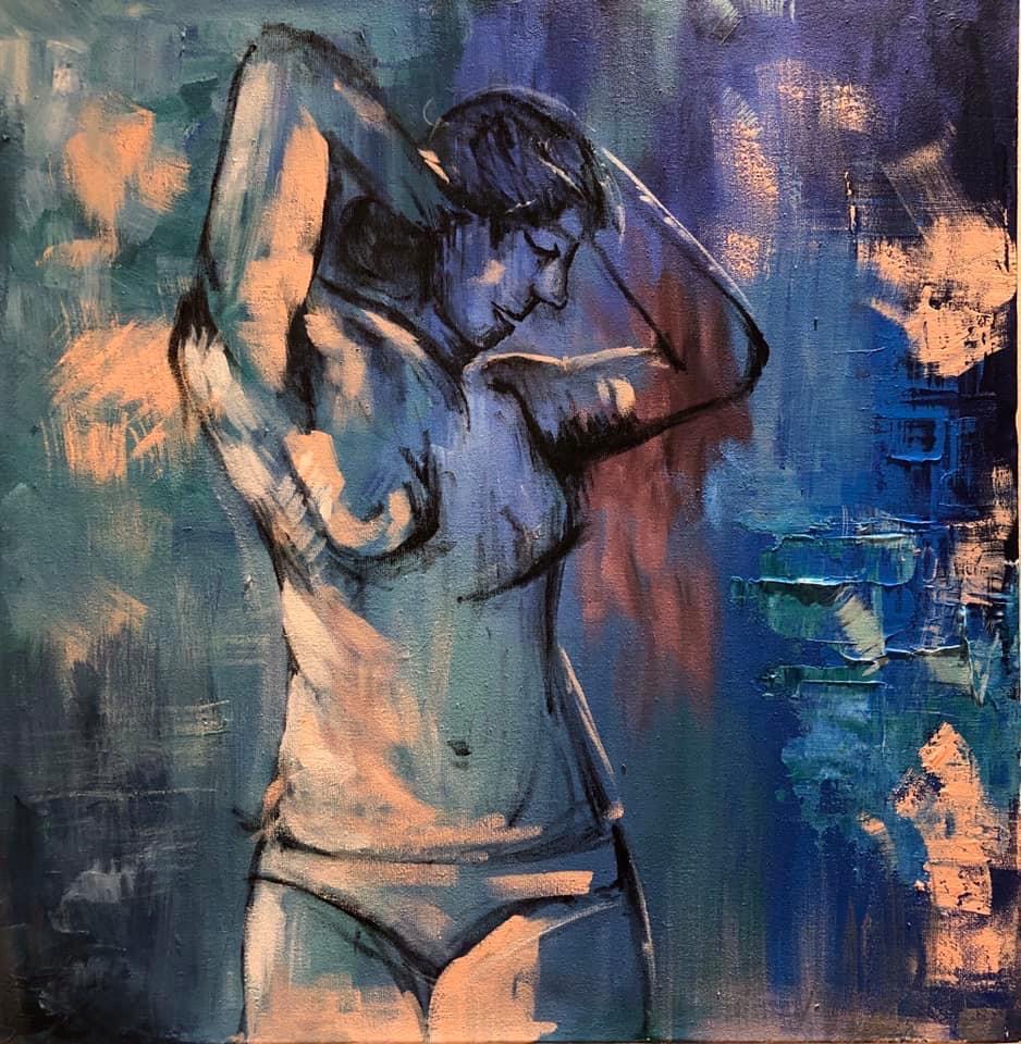 painting of a topless image of a woman